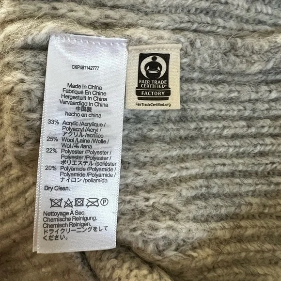 Madewell Wool-Blend Wedge Sweater in Light Beige Size XXS - Picture 9 of 10